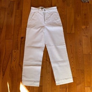 Everlane straight leg highwaist white pants size 0